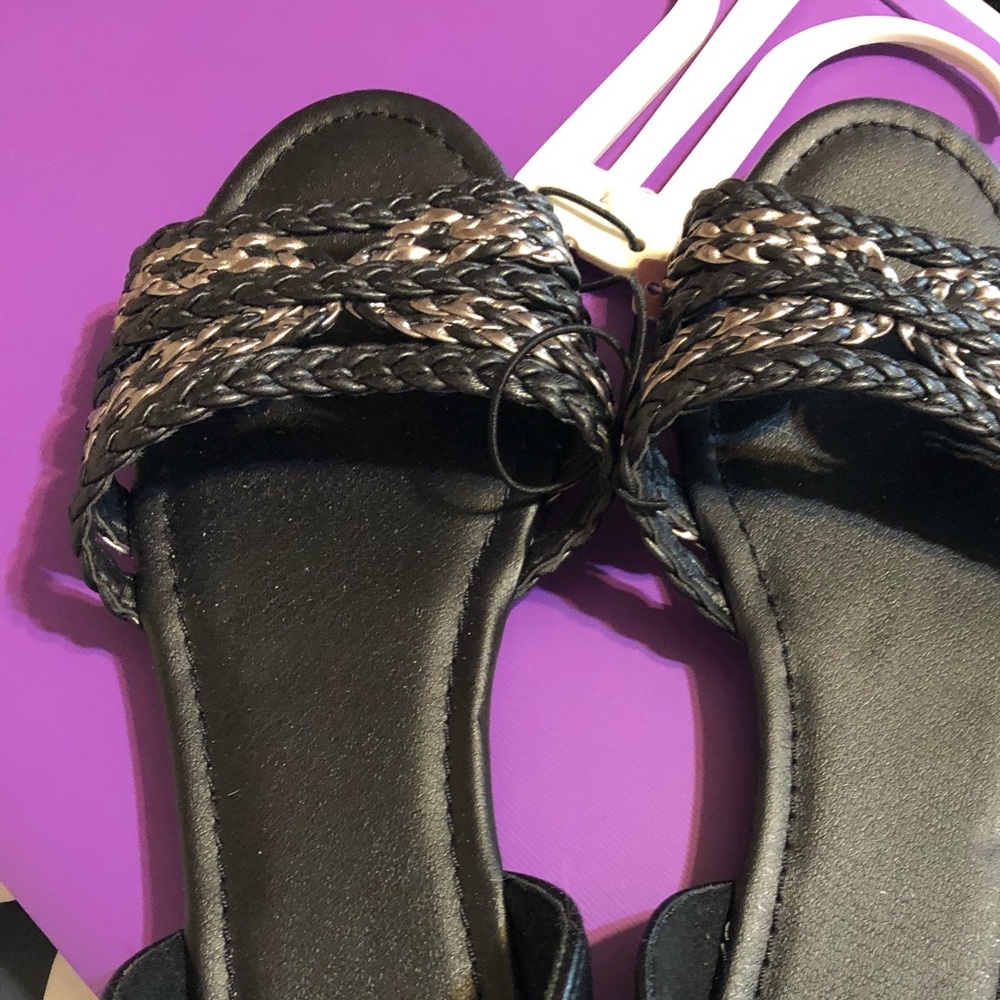 Black braided sandals